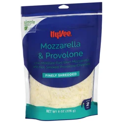 Hy-vee Mozzarella & Provolone Low-moisture Part-skim Mozzarella And Provolone Finely Shredded Cheeses