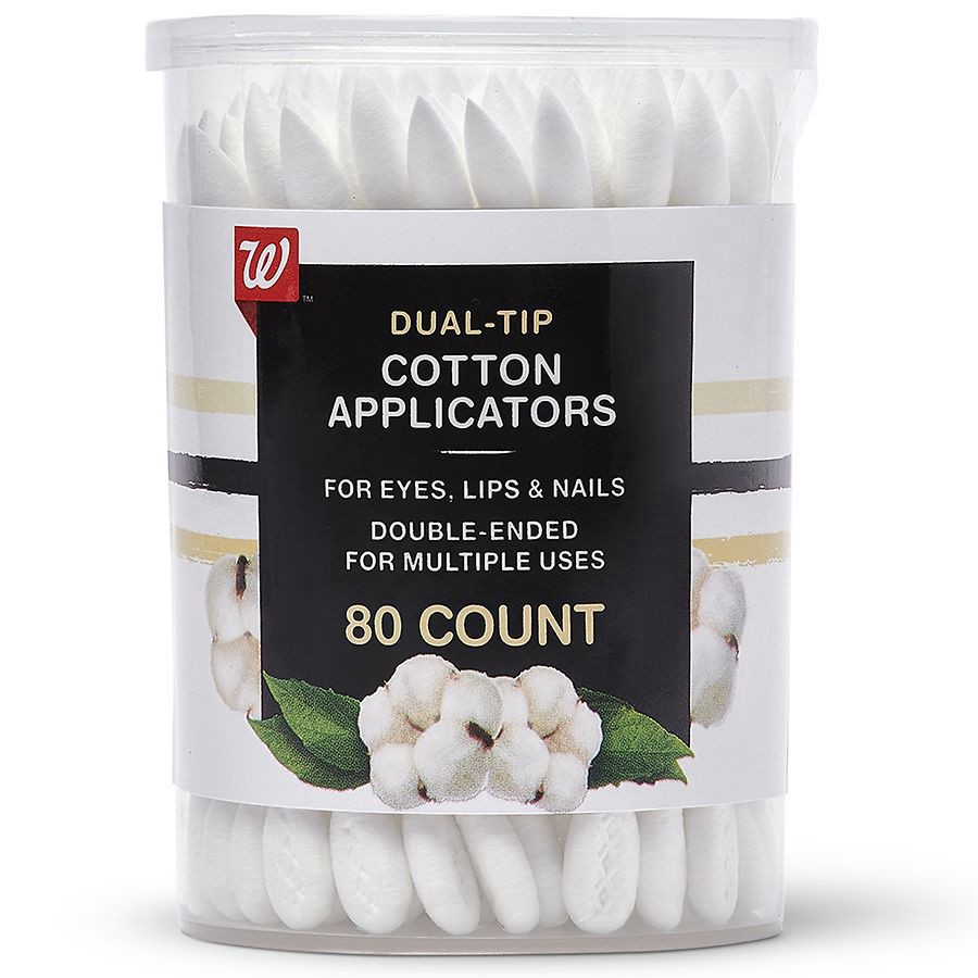 slide 1 of 2, Walgreens Dual-Tip Cotton Applicators, 80 ct