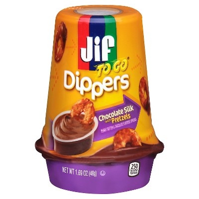 slide 1 of 1, Jif To Go Chocolate Silk with Pretzel Dippers, 1.69 oz