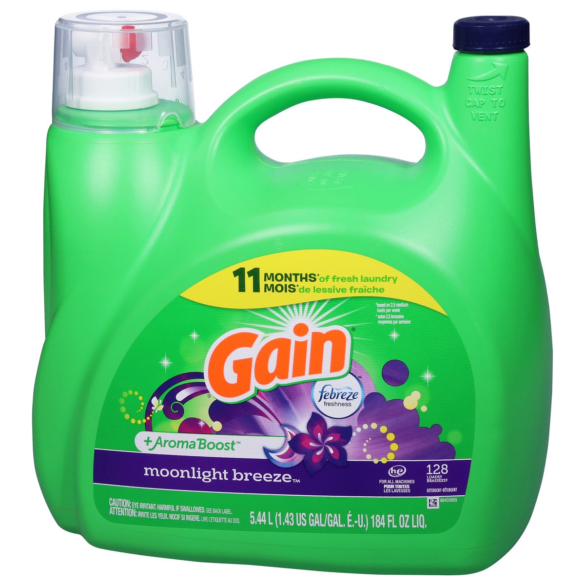 slide 2 of 4, Gain +Aroma Boost Moonlight Breeze Detergent 1.43 gal, 1.43 gal
