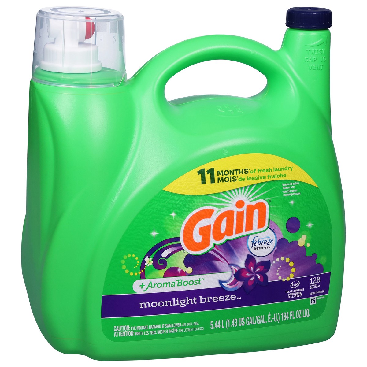 slide 3 of 4, Gain +Aroma Boost Moonlight Breeze Detergent 1.43 gal, 1.43 gal
