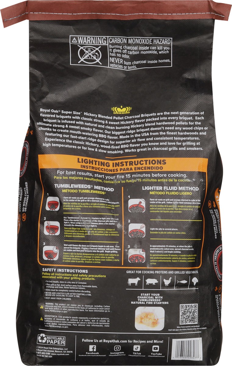 slide 6 of 12, Royal Oak Hickory Blend Pellet Charcoal Briquets Super Size 14 lb, 14 lb