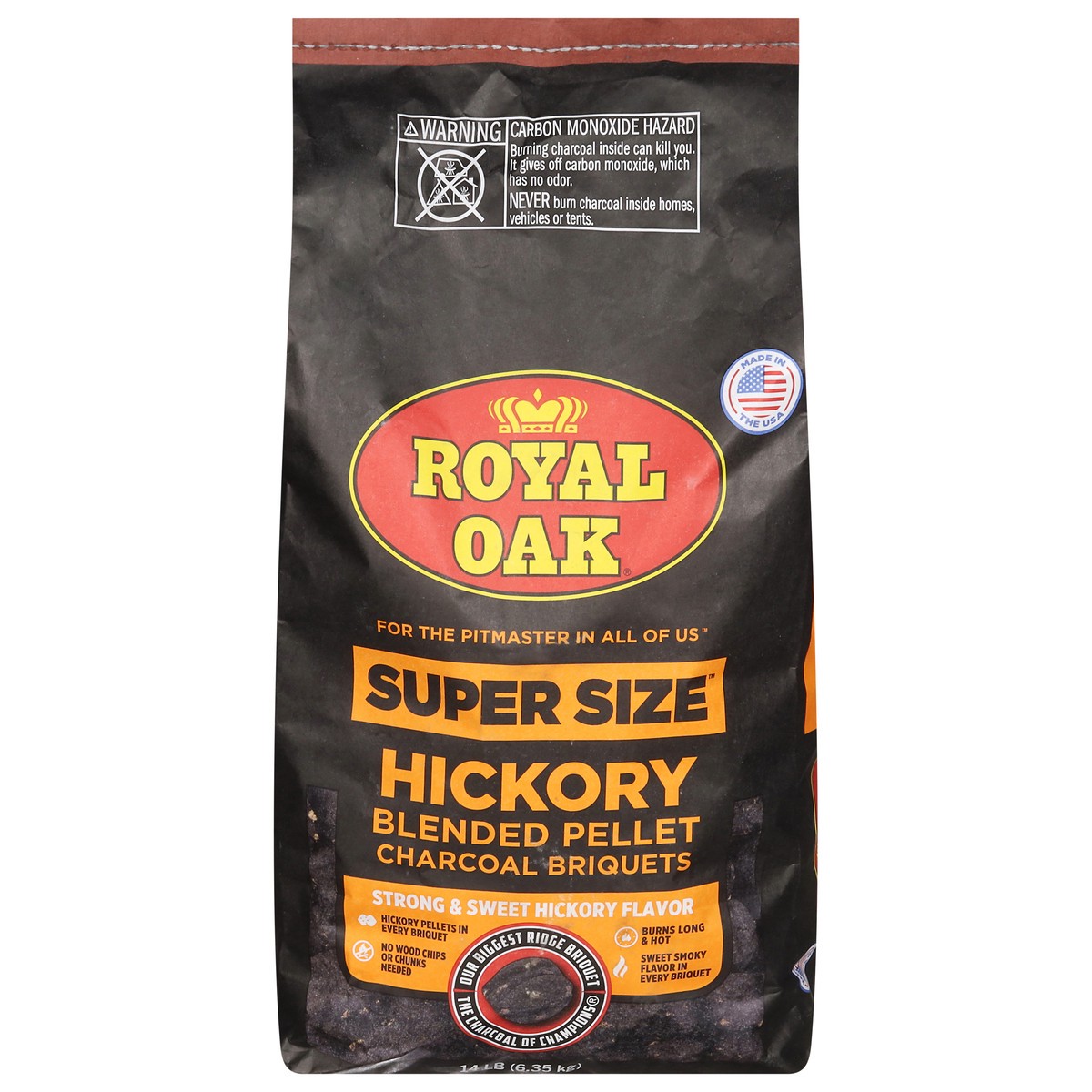 slide 10 of 12, Royal Oak Hickory Blend Pellet Charcoal Briquets Super Size 14 lb, 14 lb