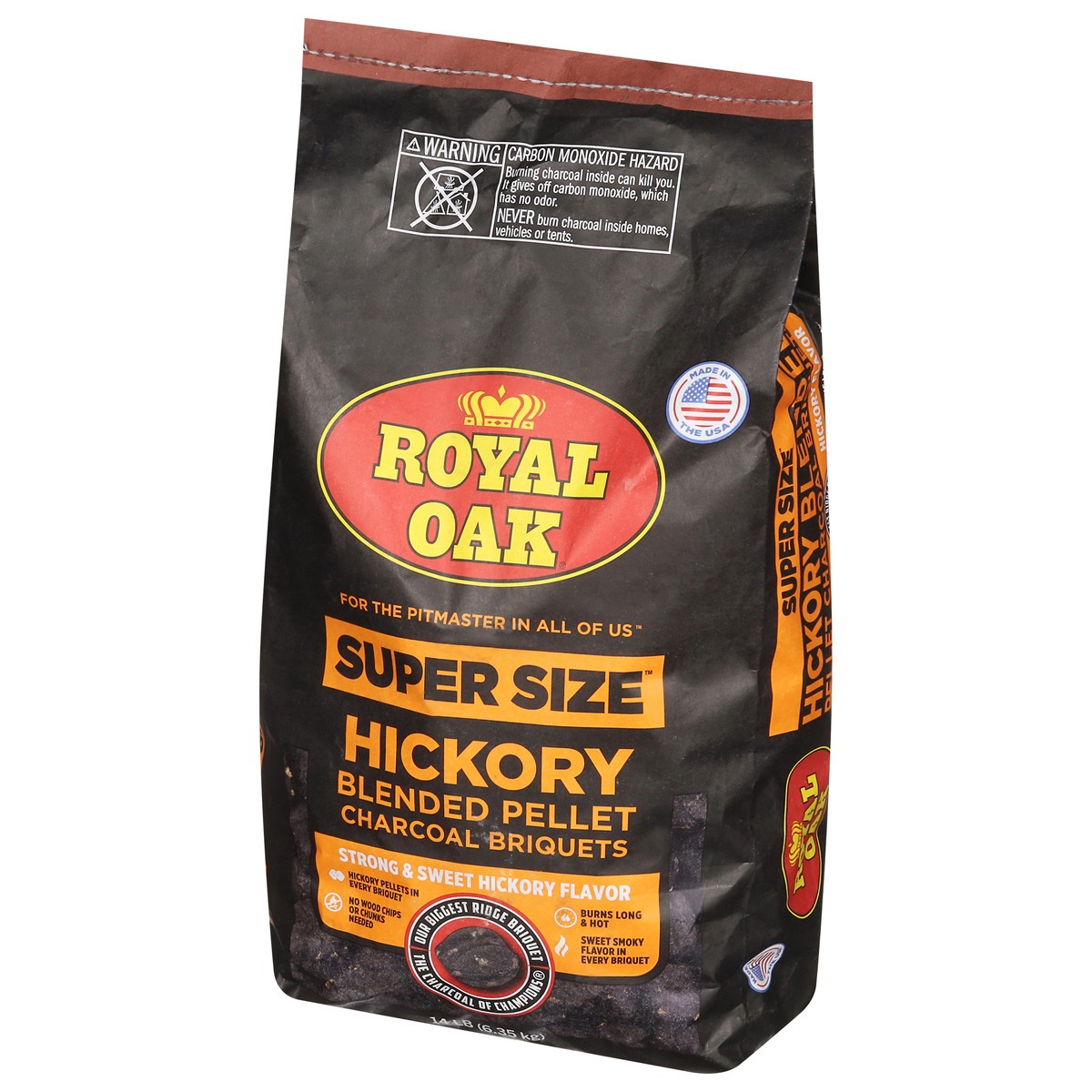 slide 7 of 12, Royal Oak Hickory Blend Pellet Charcoal Briquets Super Size 14 lb, 14 lb