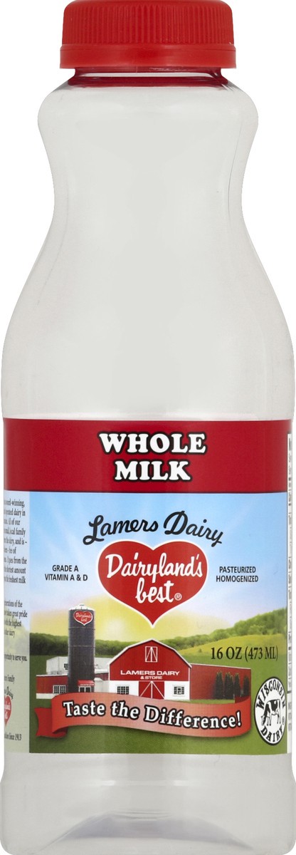 slide 1 of 6, Dairylands Best Milk, Whole, 16 oz