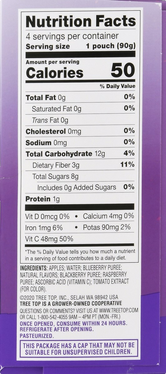 slide 6 of 13, Tree Top Mixed Berry Apple Sauce 4 ea, 4 ct