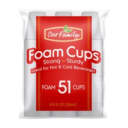 Our Family Disposable Dishes Cup Foam