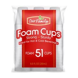 Our Family Disposable Dishes Cup Foam