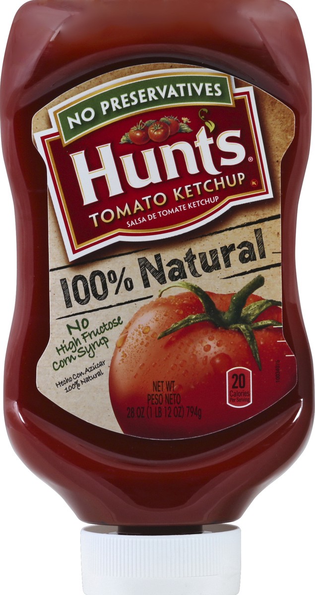 slide 2 of 2, Hunt's 100% Natural Tomato Ketchup, 28 oz