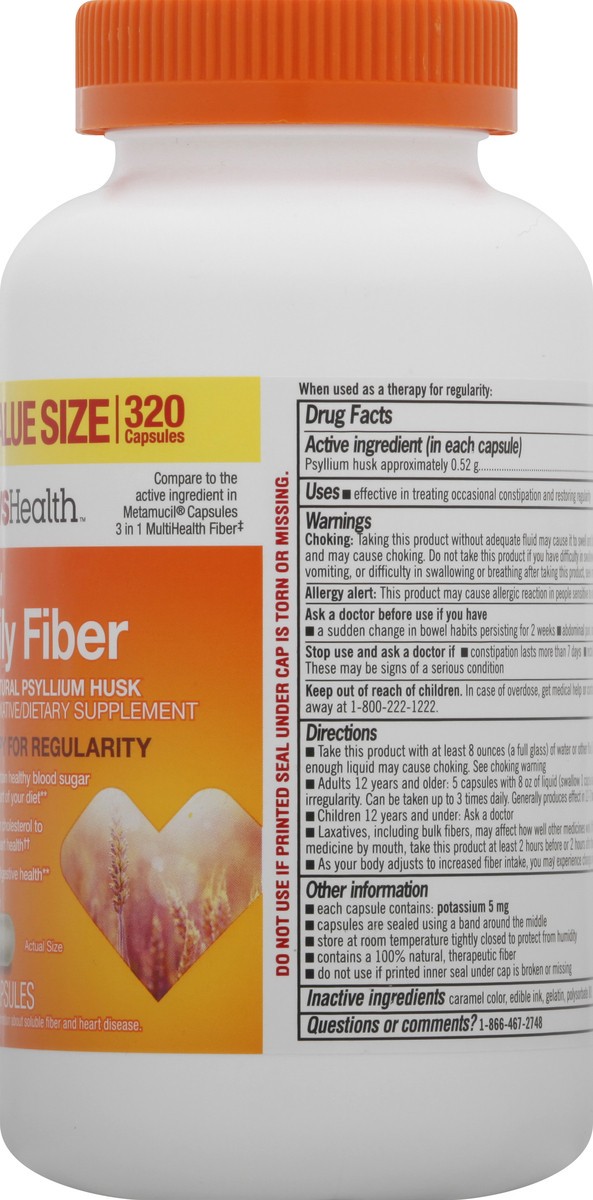 slide 10 of 10, CVS Health Natural Daily Fiber Capsules, 320 Ct, 1 ct