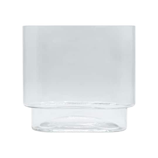 slide 1 of 2, 8" Clear Oval Glass Pedestal Vase By Ashland, 7.8 in x 7 in