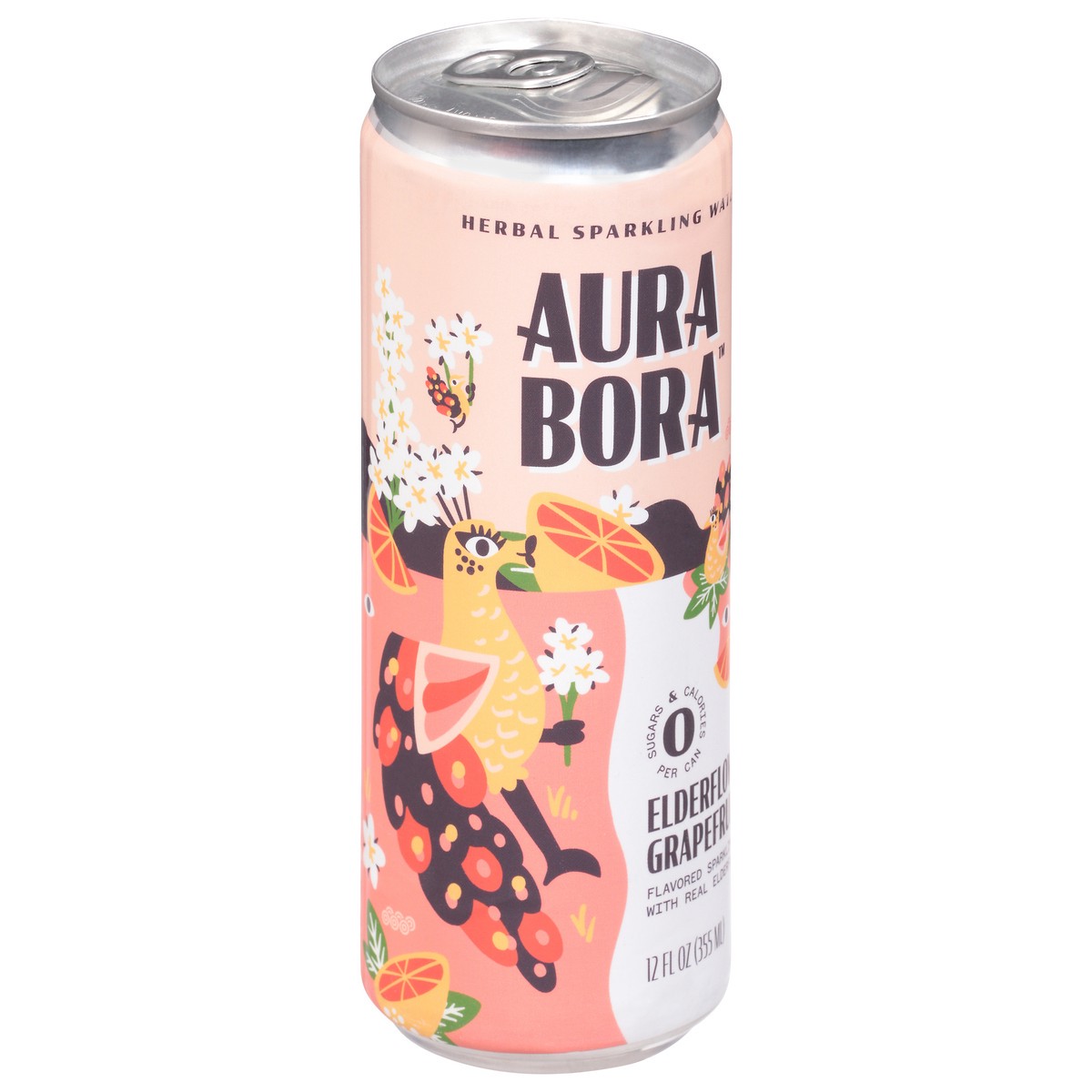 slide 7 of 9, Aura Bora Elderflower Grapefruit Sparkling Water- 12 fl oz,