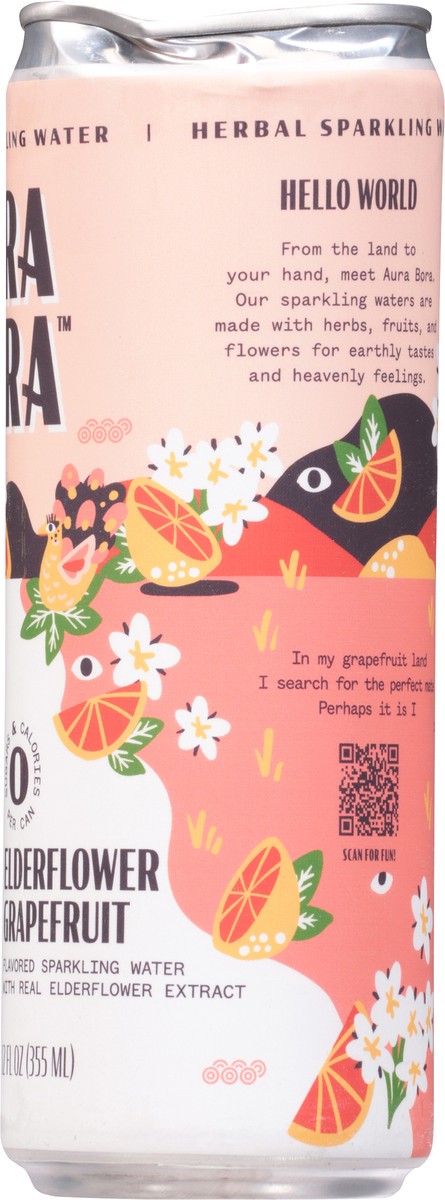 slide 9 of 9, Aura Bora Elderflower Grapefruit Sparkling Water- 12 fl oz,