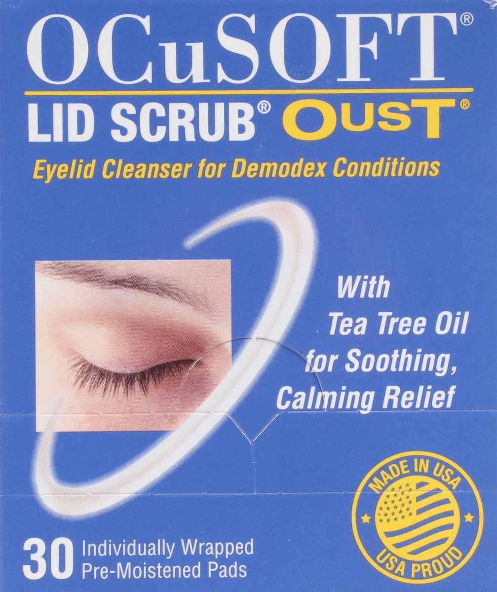 slide 7 of 13, OCuSOFT Lid Scrub Oust Pads Eyelid Cleanser 30 Each, 1 ct