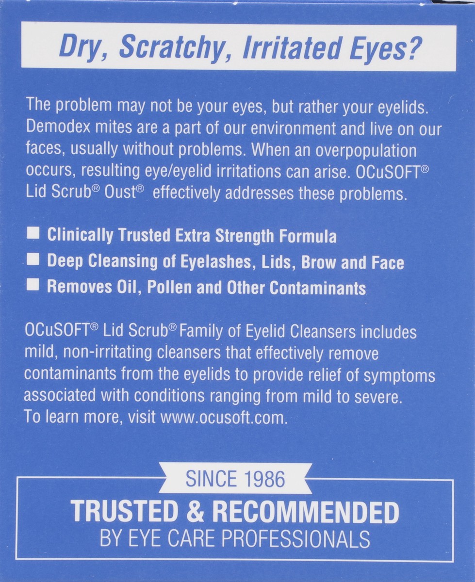 slide 2 of 13, OCuSOFT Lid Scrub Oust Pads Eyelid Cleanser 30 Each, 1 ct