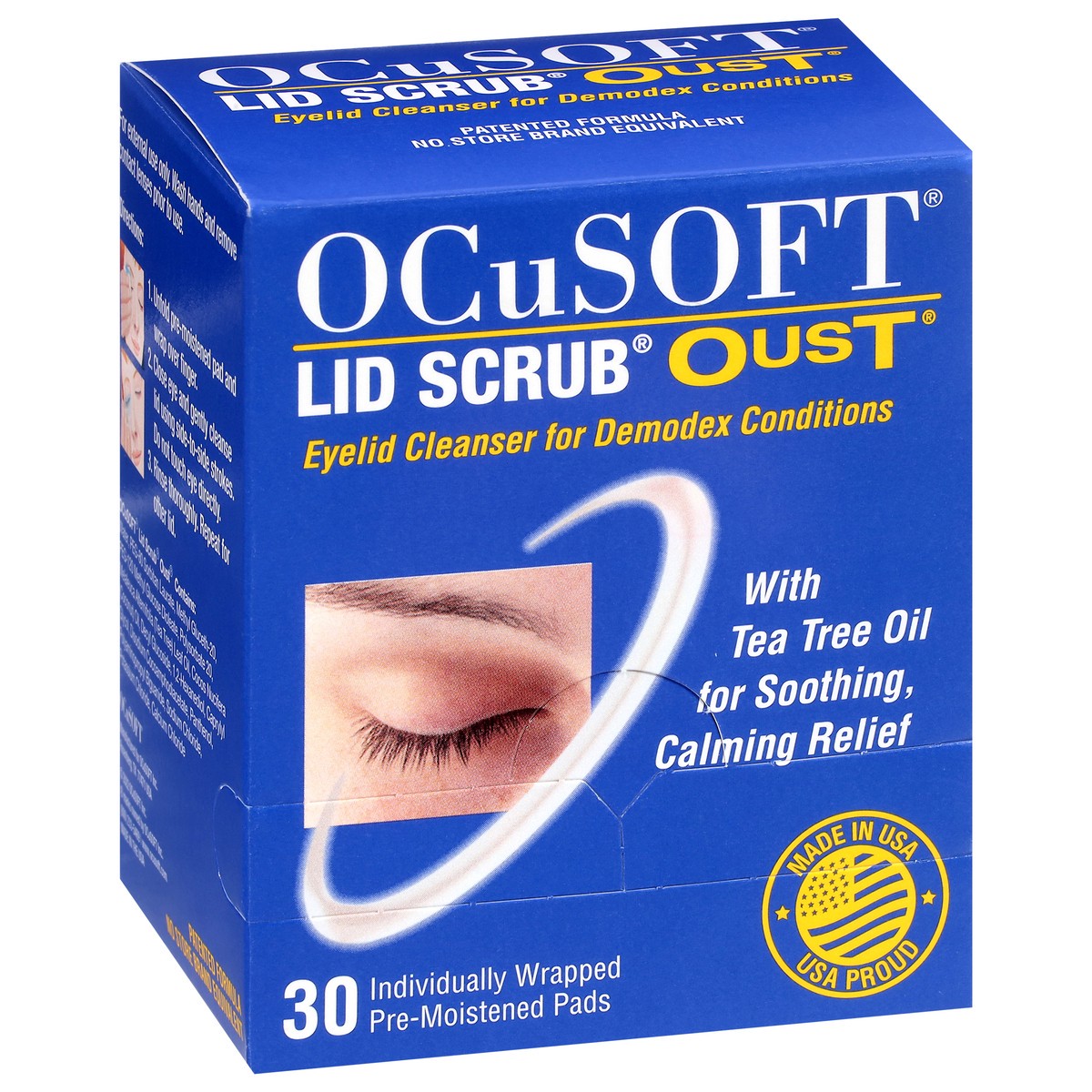 slide 8 of 13, OCuSOFT Lid Scrub Oust Pads Eyelid Cleanser 30 Each, 1 ct