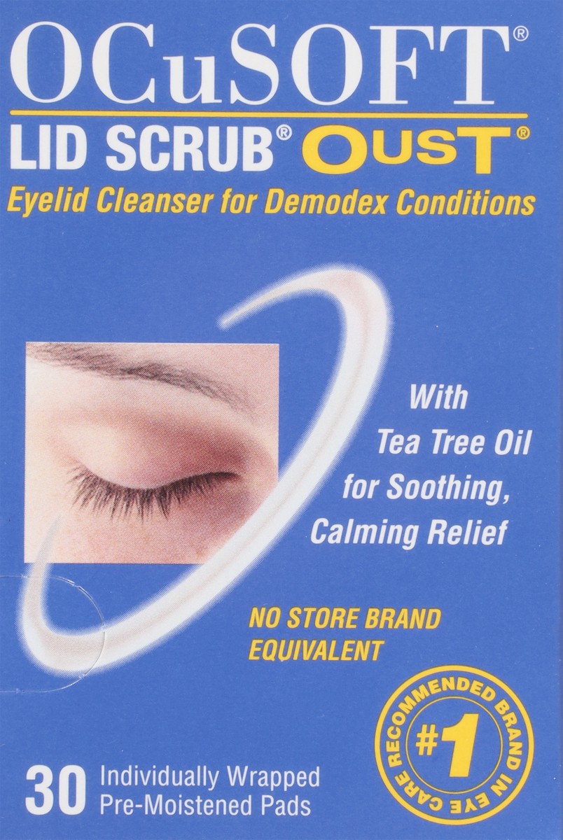 slide 5 of 13, OCuSOFT Lid Scrub Oust Pads Eyelid Cleanser 30 Each, 1 ct
