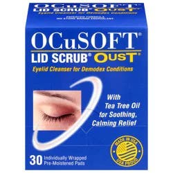 OcuSoft Lid Scrub Oust Pads Eyelid Cleanser - 30 Each