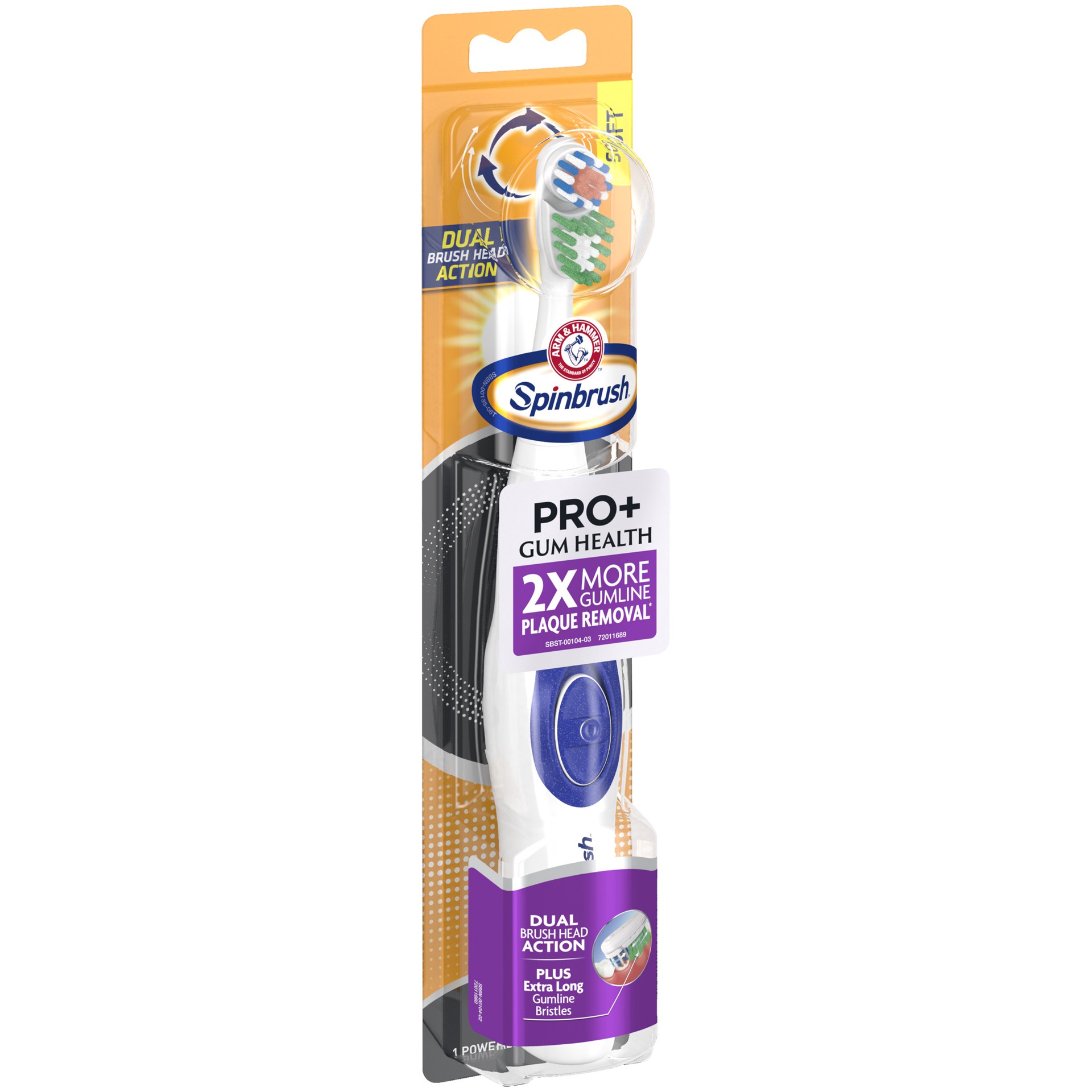 slide 3 of 3, Spinbrush PRO+ Gum Health Electric Toothbrush for Adults, Battery Operated, Helps Plaque Removal, Soft Bristles, 1 ct