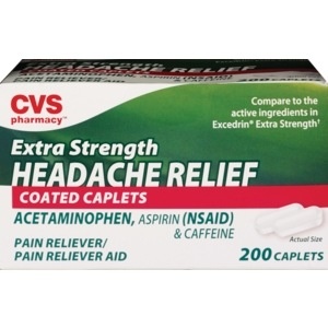 slide 1 of 1, CVS Health Extra Strength Headache Relief Coated Caplets, 200ct, 200 ct