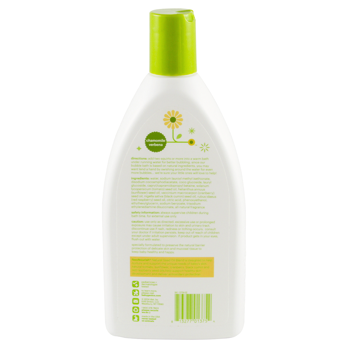 slide 2 of 2, Babyganics Chamomile Verbena Bubble Bath, 20 fl oz