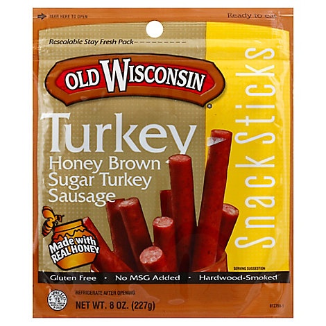 slide 1 of 1, Old Wisconsin Honey Turkey Snack Stick, 8 oz