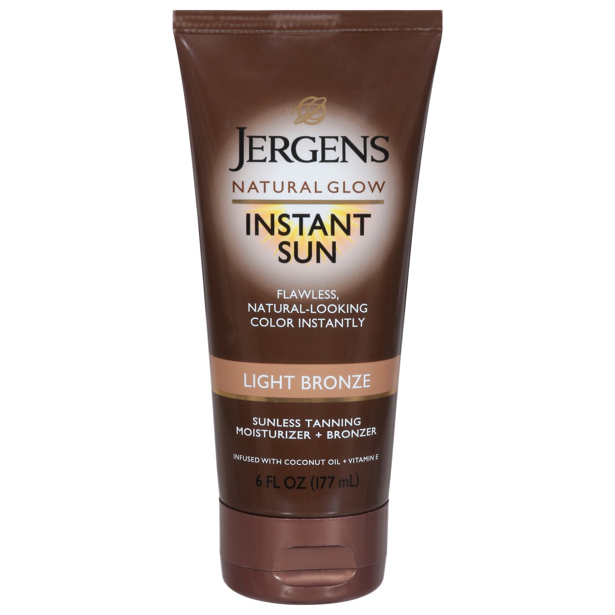 slide 1 of 1, Jergens Natural Glow Instant Sun Light Bronze Sunless Tanning Moisturizer + Bronzer 6 fl oz, 6 fl oz