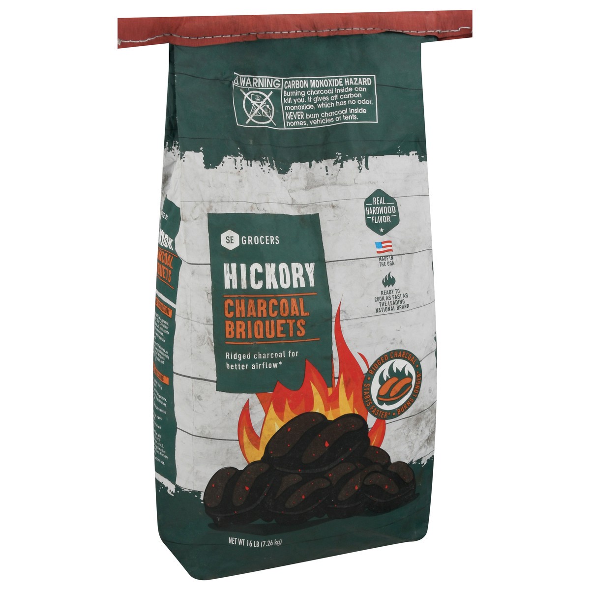 slide 3 of 9, Se Grocers Hickory Charcoal Briquets, 16 lb