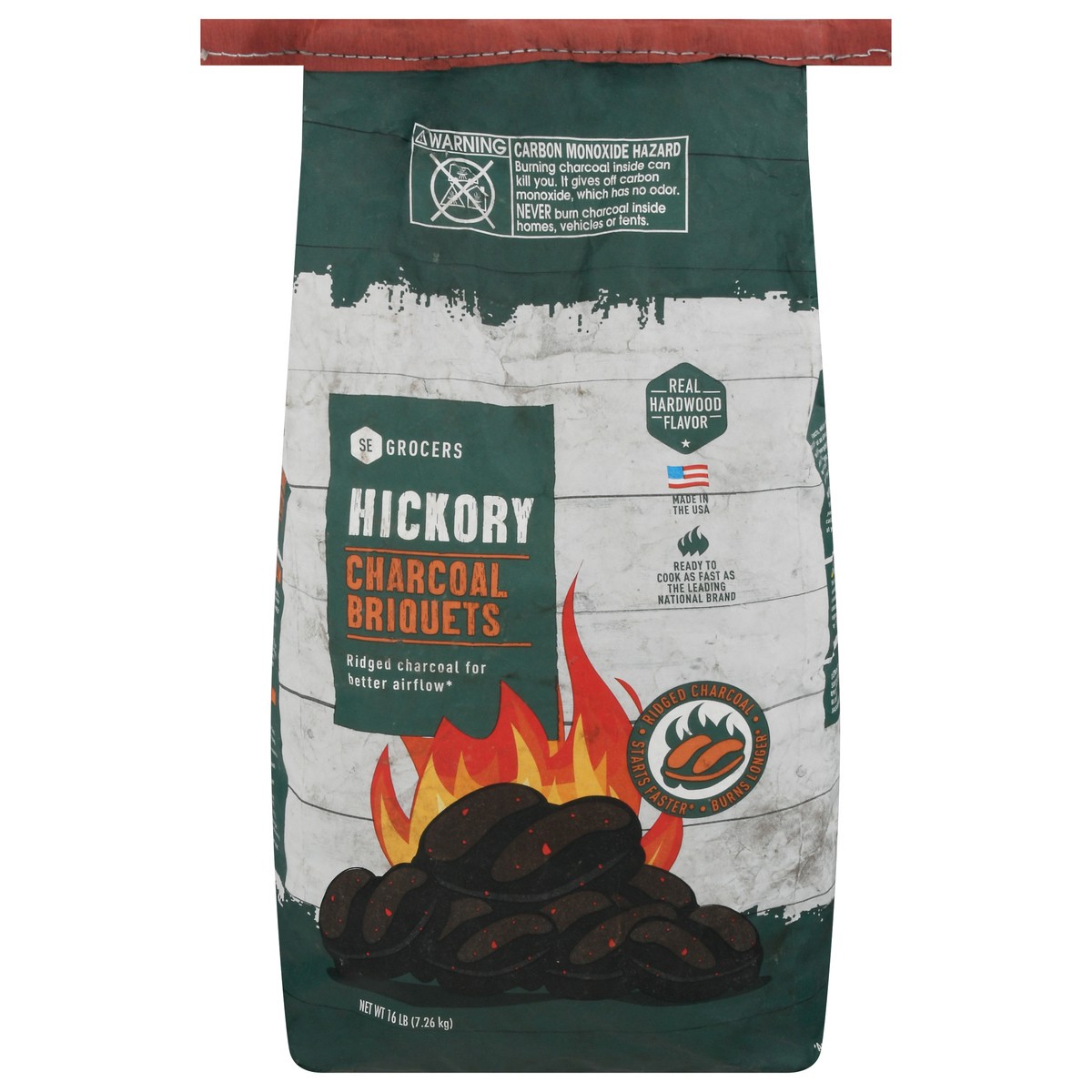 slide 1 of 9, Se Grocers Hickory Charcoal Briquets, 16 lb
