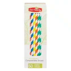 Our Family Disposable Jumbo Straws, Compostable-Our Family