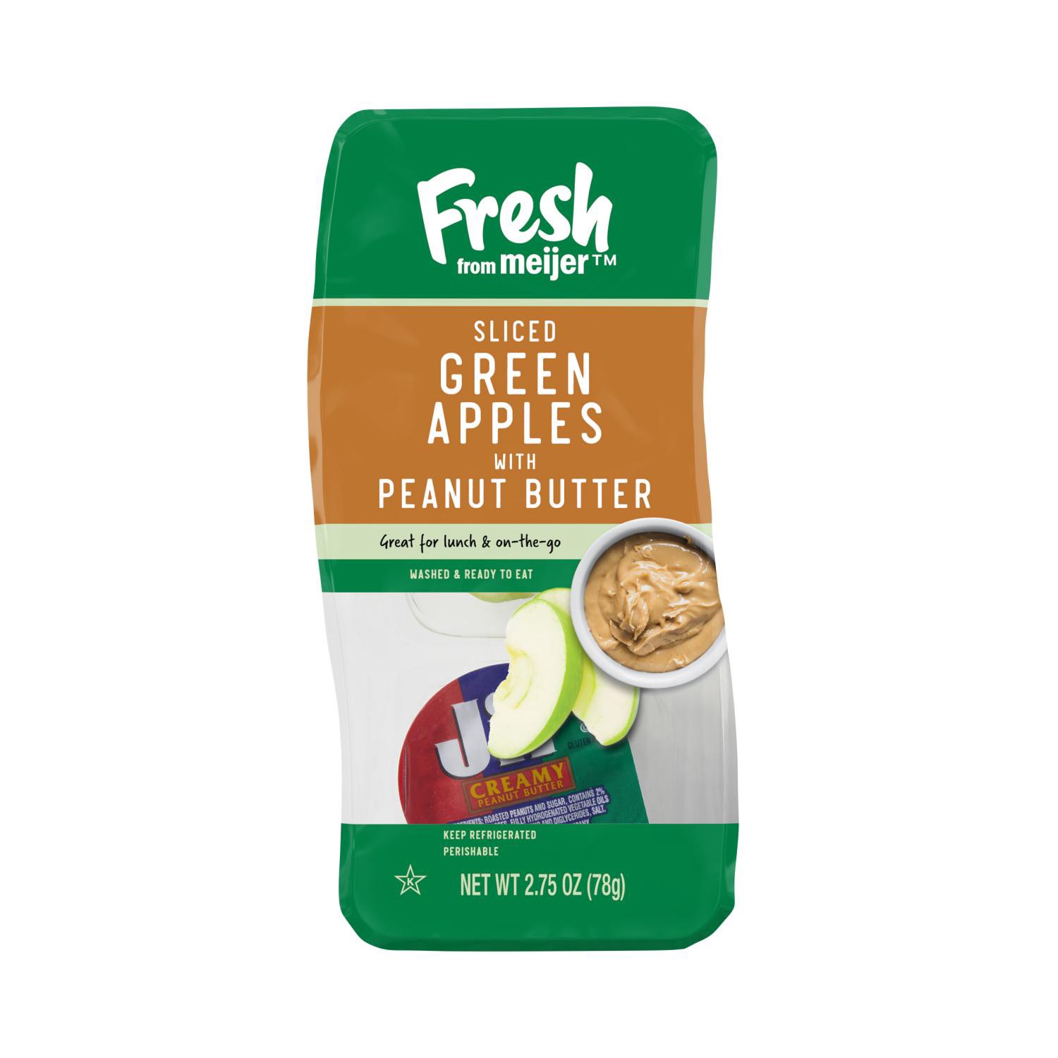 slide 1 of 2, Fresh From Meijer Sliced Green Apples With Peanut Butter, 2.75 Oz, 2.75 oz