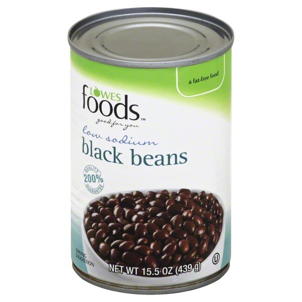 slide 1 of 1, Lowes Foods Black Beans Low Salt, 15.5 oz