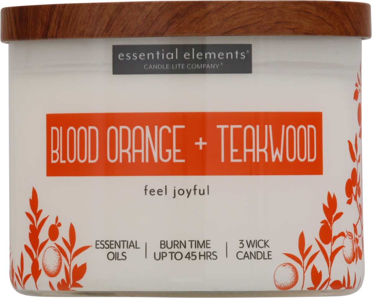 slide 2 of 9, Essential Elements 3 Wick Candle Blood Orange + Teakwood Candle 14.75 oz, 14.75 oz