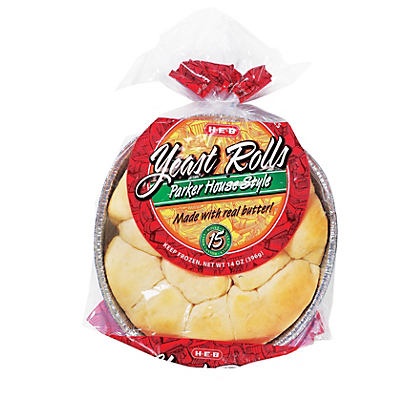 slide 1 of 1, H-E-B Yeast Rolls Parker House Style, 14 oz