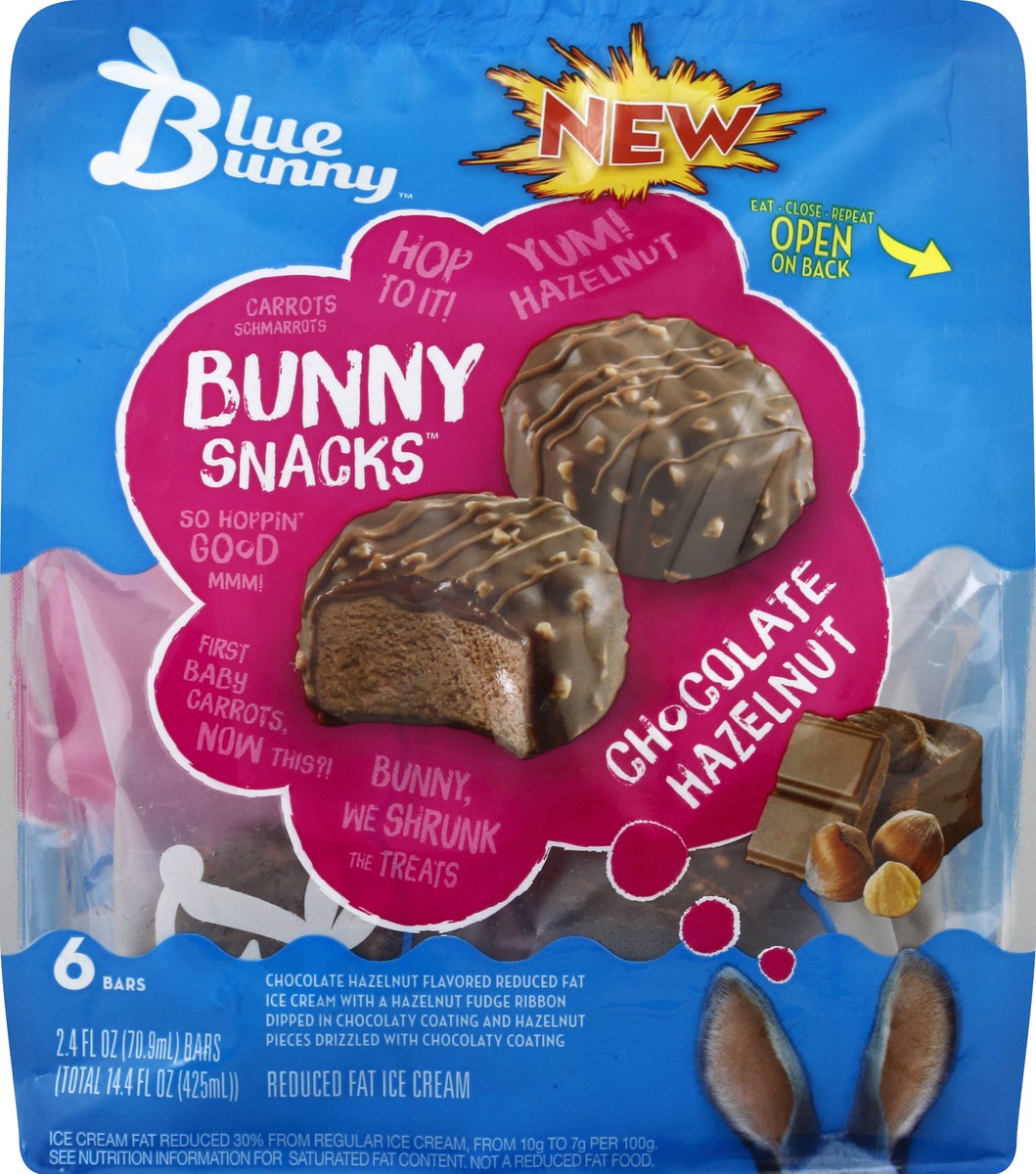 slide 4 of 4, Blue Bunny Choc Hazelnut Bunny Snack 6Pk, 14.4 fl oz