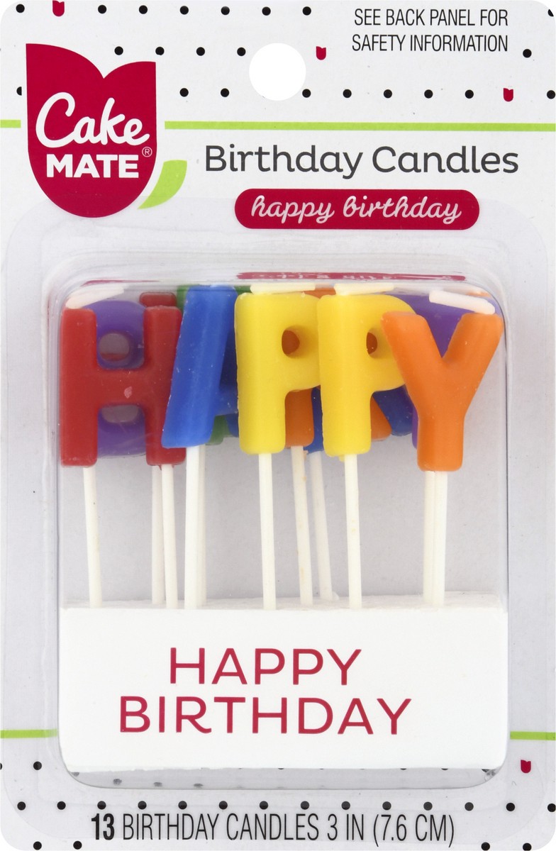 slide 4 of 11, Cake Mate Happy Birthday Candles, 13 ct