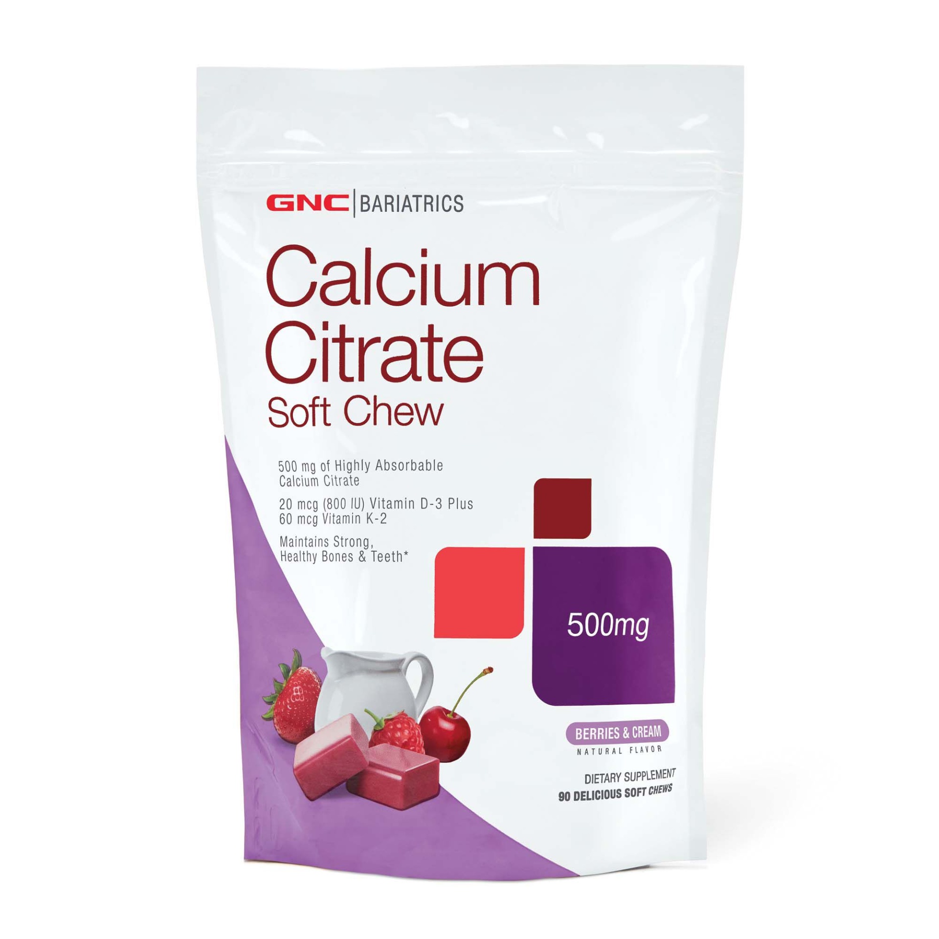 slide 1 of 1, GNC Bariatrics Calcium Citrate - Berries and Cream, 90 ct