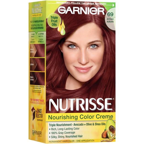 slide 1 of 1, Garnier Nutrisse Hair Color 69 Intense Auburn, Spicy Salsa, 1 ct