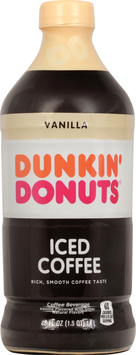 slide 4 of 7, Dunkin' Iced Coffee Vanilla Coffee Beverage - 48 oz, 48 oz