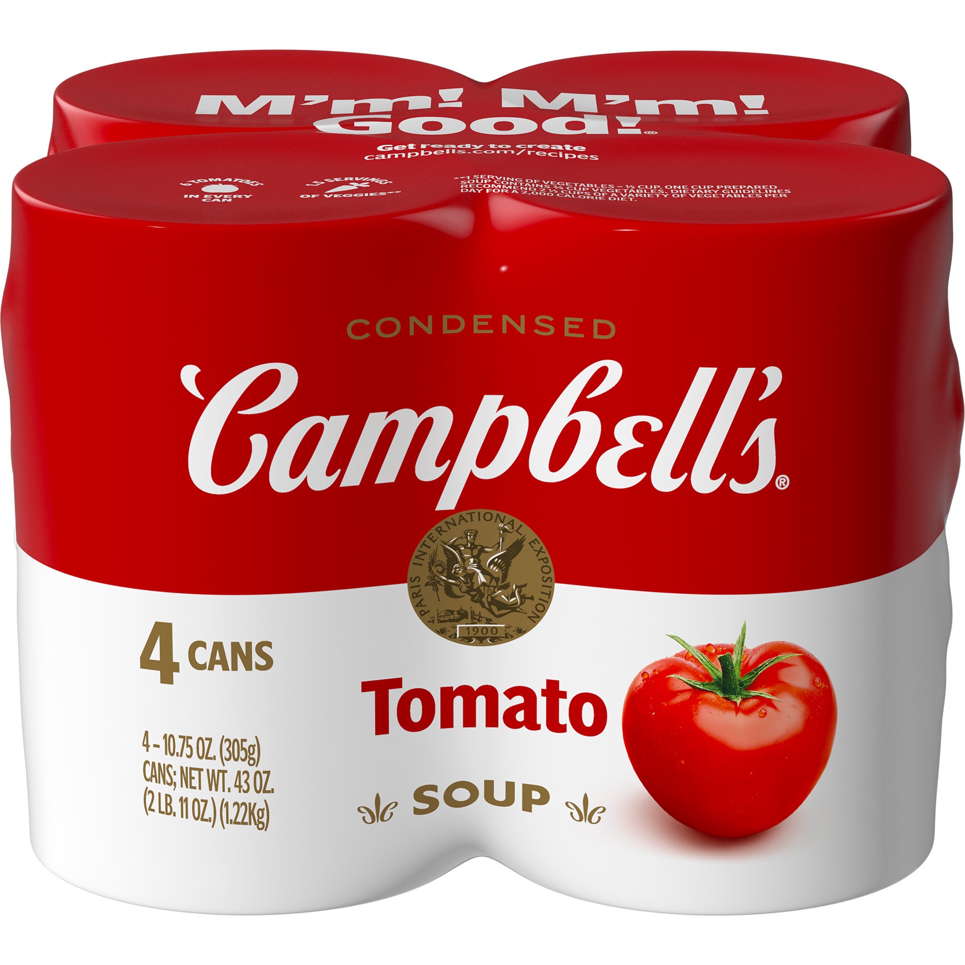 slide 1 of 5, Campbell's Condensed Tomato Soup, 10.75 oz Can (4 Pack), 43 oz