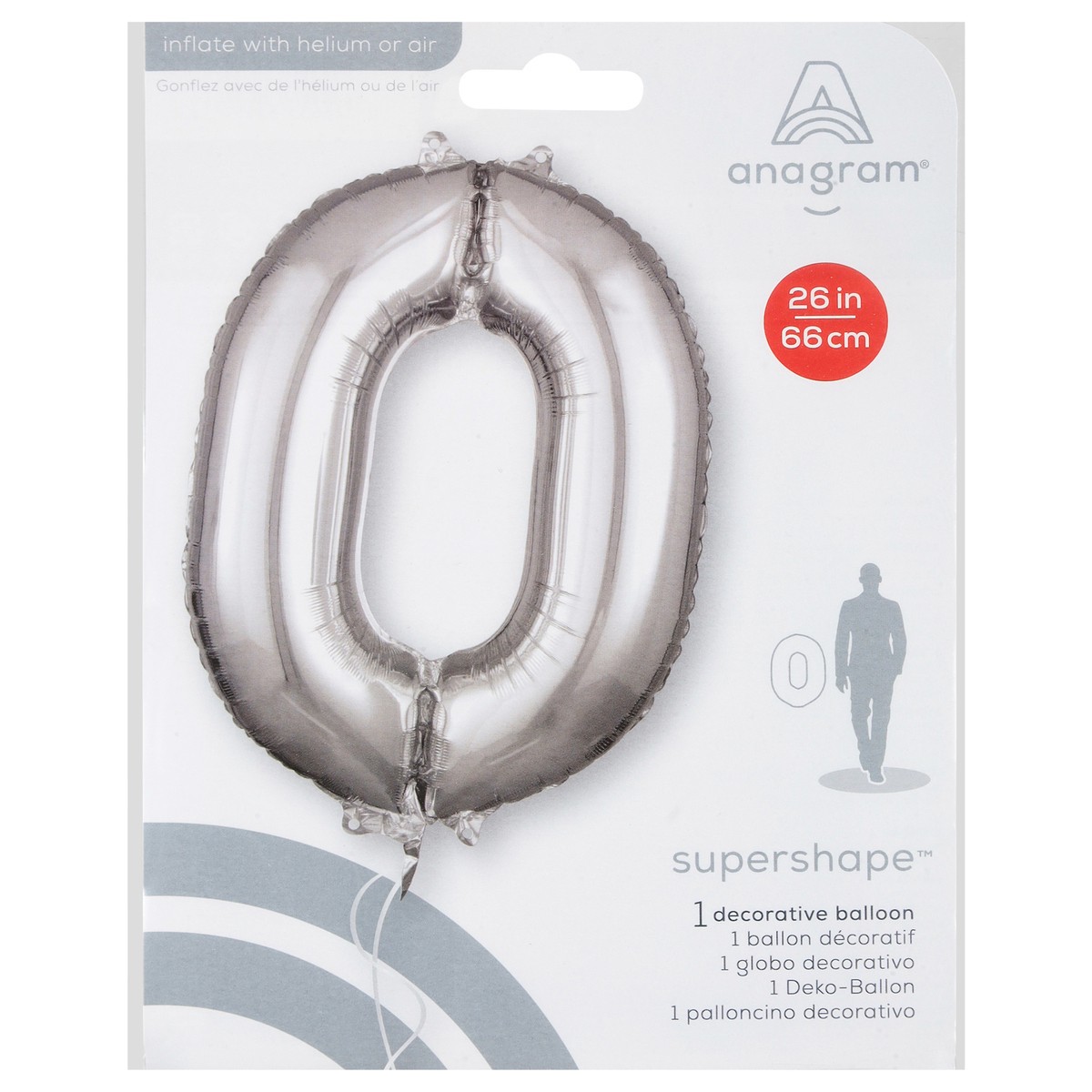 slide 3 of 4, E&R Zero Silver Balloon, 26 in