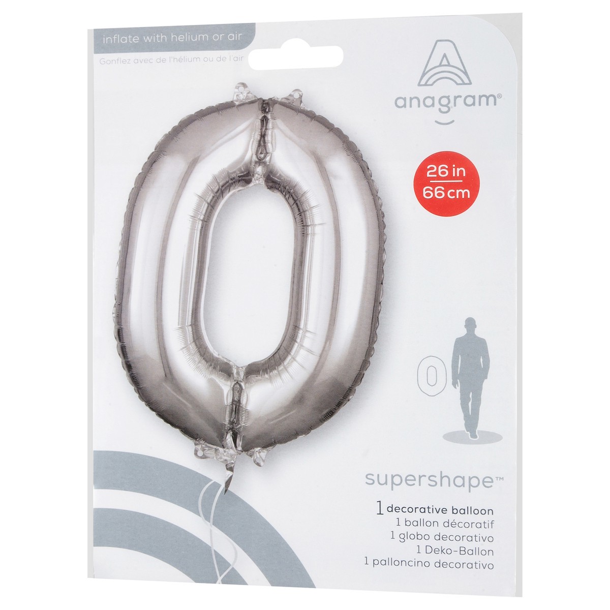 slide 4 of 4, E&R Zero Silver Balloon, 26 in