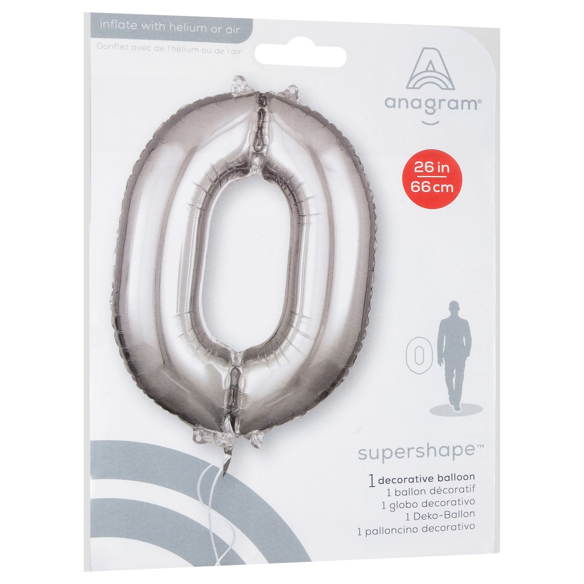 slide 2 of 4, E&R Zero Silver Balloon, 26 in