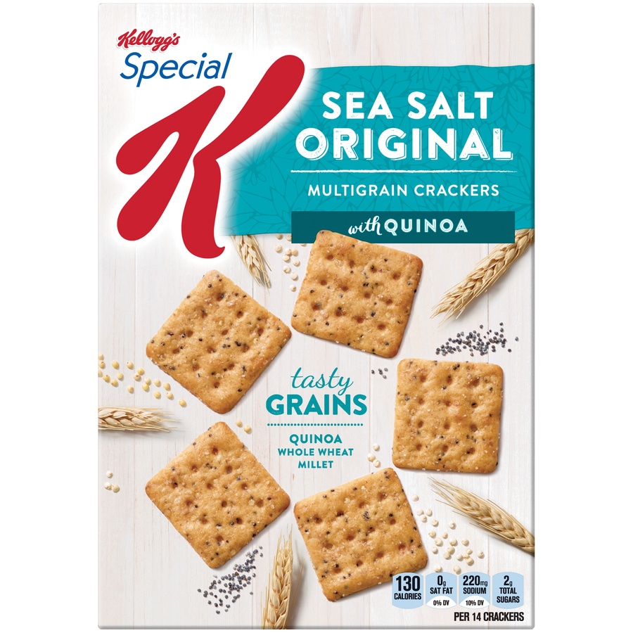 slide 1 of 1, Special K Sea Salt Original Multigrain Crackers, 8 oz