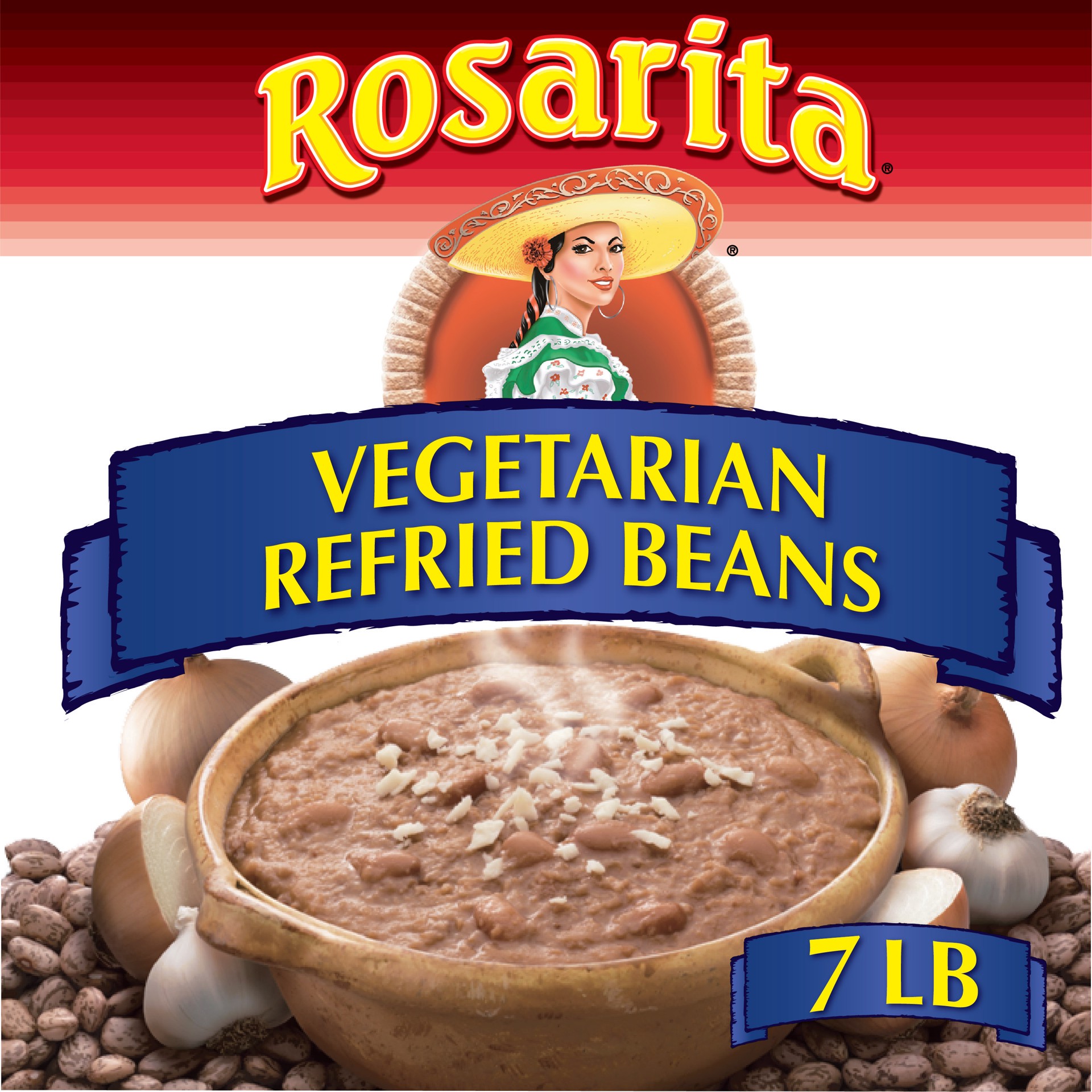 slide 2 of 5, Rosarita Vegetarian Refried Beans, 112oz., 7 lb