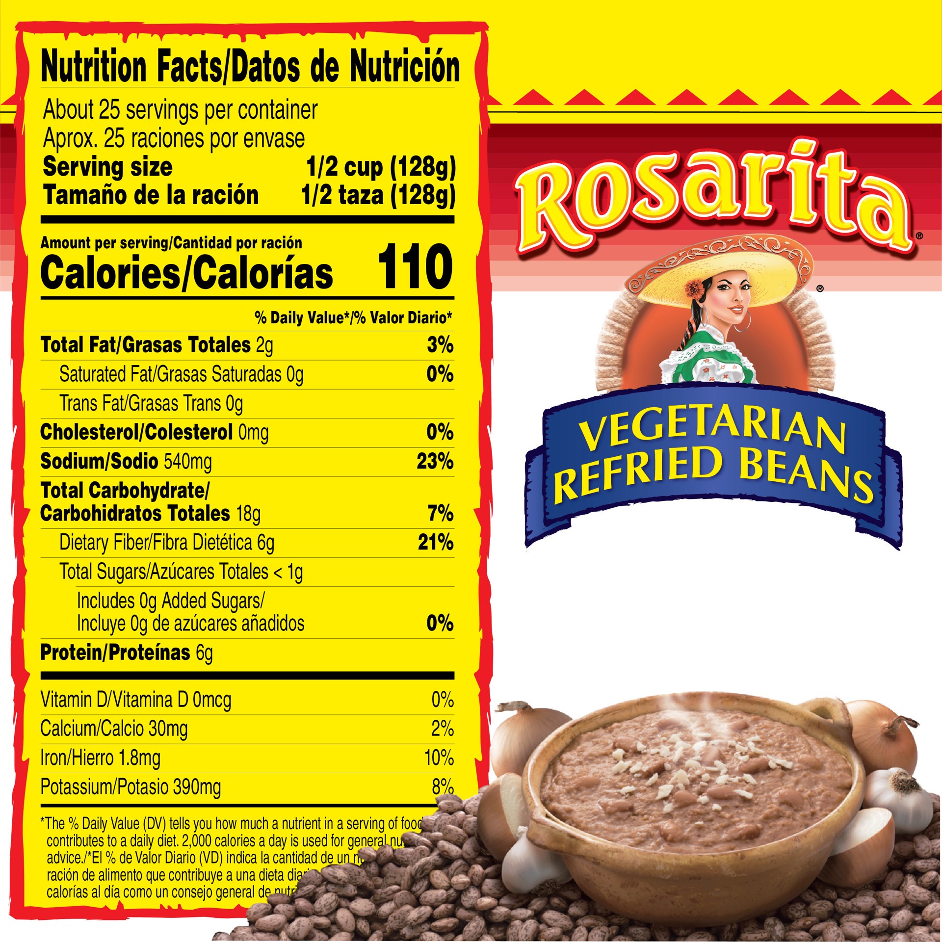slide 4 of 5, Rosarita Vegetarian Refried Beans, 112oz., 7 lb