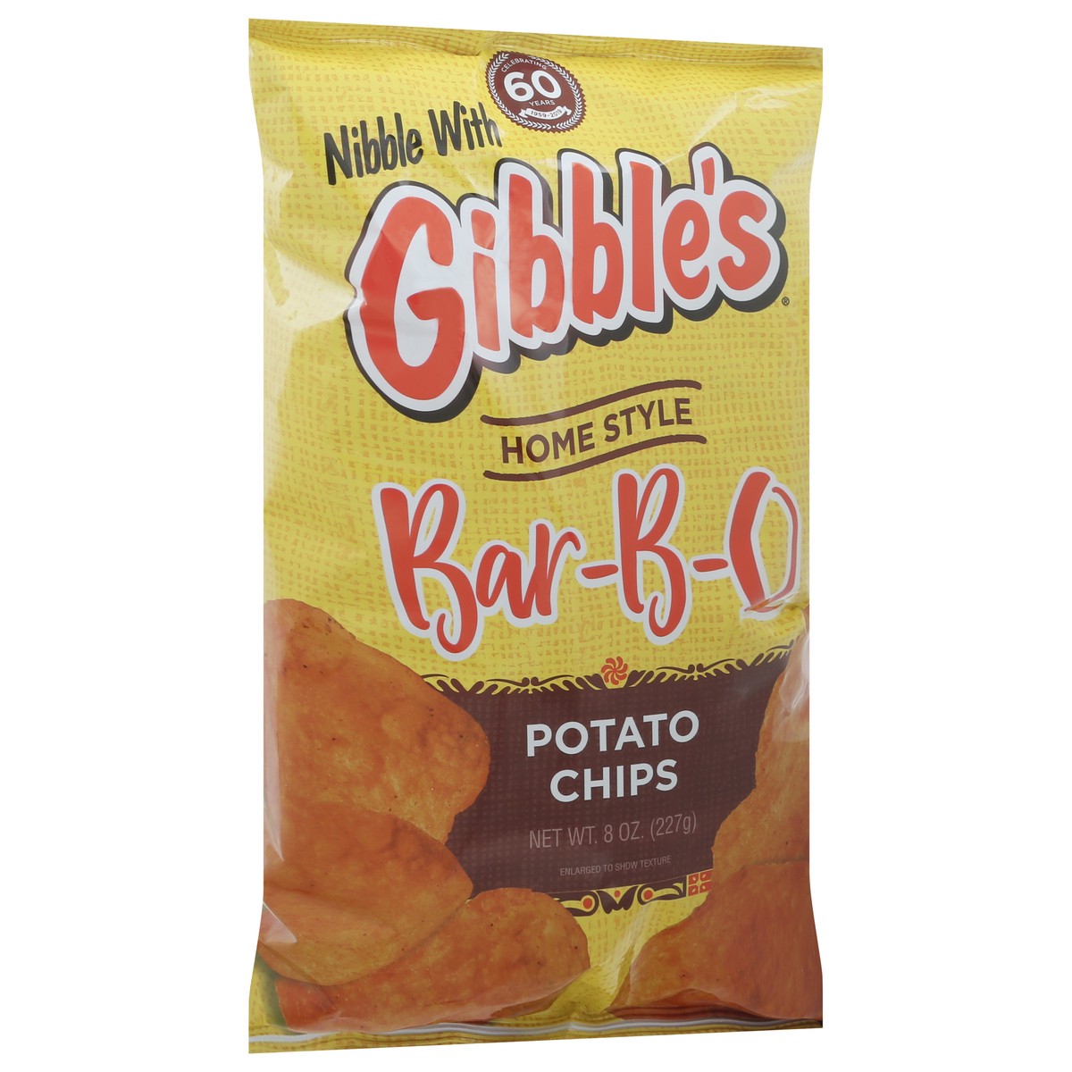 slide 3 of 13, Gibble's Home Style Bar-B-Q Potato Chips 8 oz, 8 oz