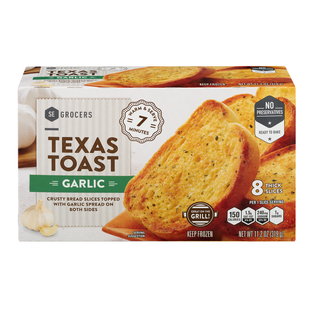 slide 1 of 1, SE Grocers Texas Toast Garlic, 8 ct; 11.2 oz