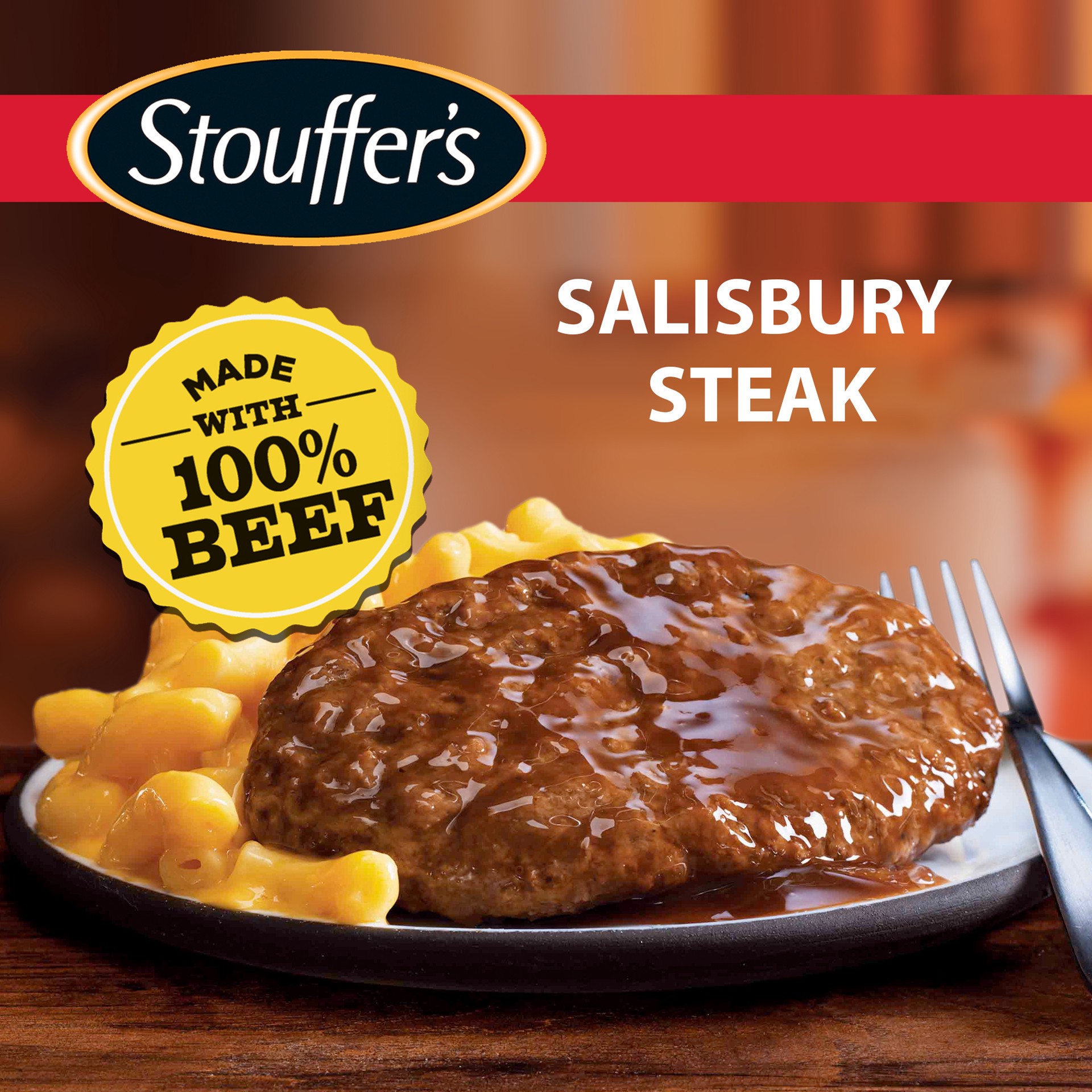 slide 1 of 9, Stouffer's Salisbury Steak Individual Frozen Meal, 9.62 oz