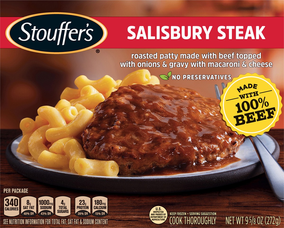 slide 6 of 9, Stouffer's Salisbury Steak Individual Frozen Meal, 9.62 oz